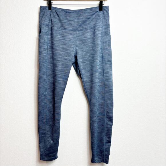 MONDETTA PERFORMANCE LUXURY WOMEN BLUE ATHLETIC WORKING OUT LEGGINGS WITH POCKET - Picture 3 of 7